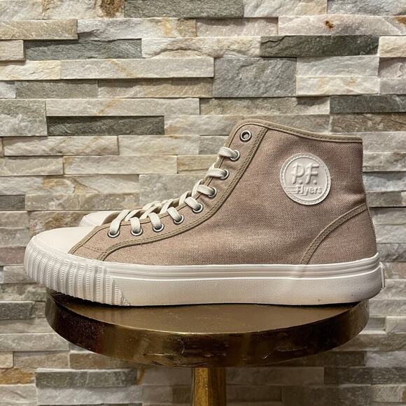 PF Flyers Center Hi 10.5M Sandstone Sneakers | Retro Canvas High Top Shoes NWOB